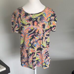 Ralph Lauren Multicolor Paisley Short Sleeve Top